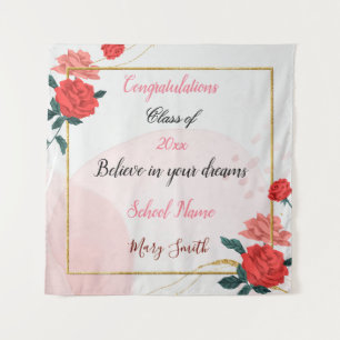 Popular Floral Customise Red Rose Tapestry