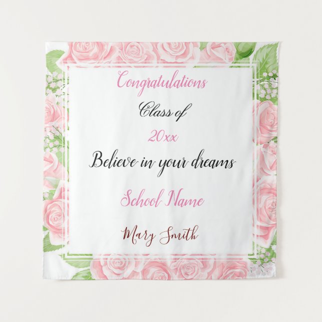Popular Floral Customise Rose Tapestry (Front)