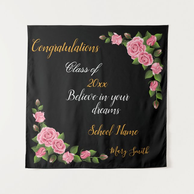 Popular Floral Customise Rose Tapestry (Front)