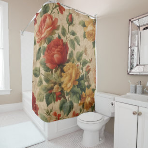 Popular Floral Watercolor Vintage Collection Shower Curtain