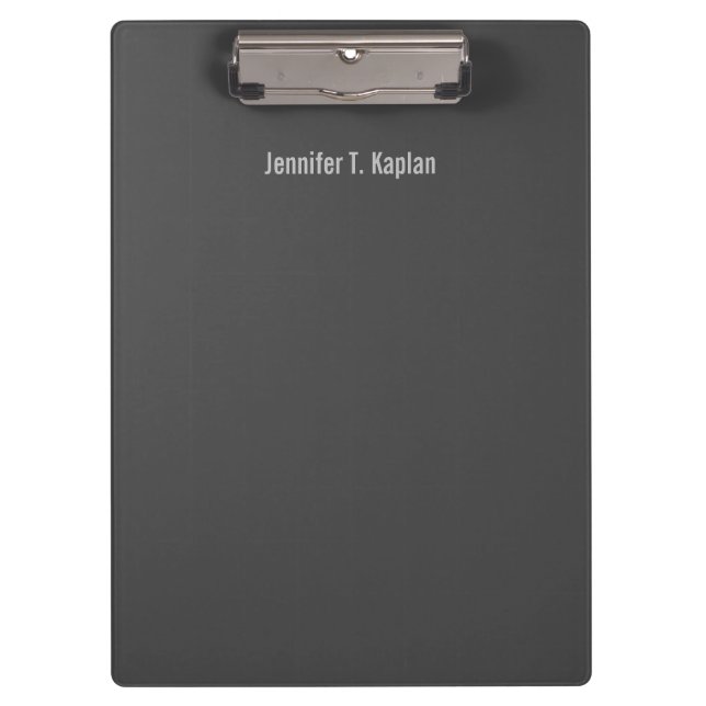 Popular Font Grey Professional Minimalist Clipboard (Front)