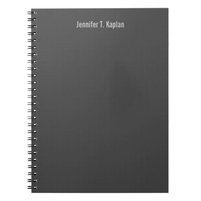 Popular Font Grey Professional Minimalist Notebook (Front)