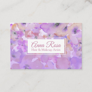 *~* Popular Girly Rose Lavender Pink Beauty Business Card