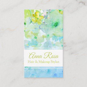 *~* Popular Girly Turquoise Green Gold Beauty Business Card