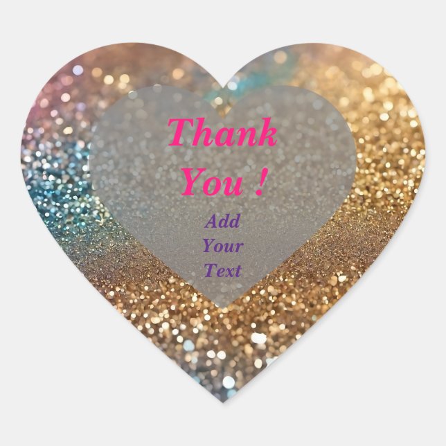 Popular Glitter Opal Holographic Collection Heart Sticker (Front)