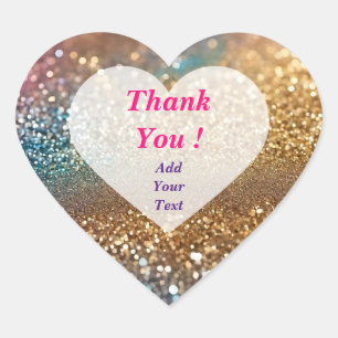 Popular Glitter Opal Holographic Collection Heart Sticker