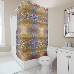 Popular Glitter Opal Holographic Collection Shower Curtain