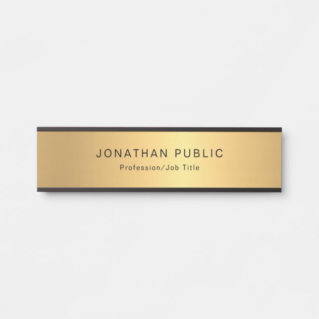 Popular Gold Look Modern Template Professional Door Sign (Front)