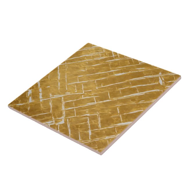 Popular Gold White Vintage Art Deco Collection Tile (Side)