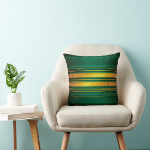 Popular Green Gold Luxury Linen Texture Collection Cushion