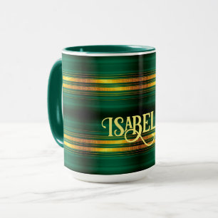 Popular Green Gold Luxury Linen Texture Collection Mug
