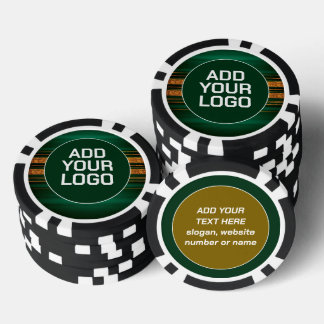 Popular Green Gold Luxury Linen Texture Collection Poker Chips