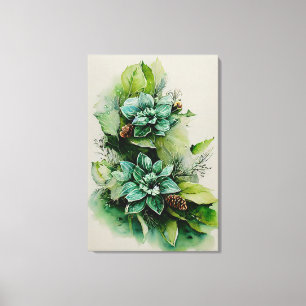 popular green leaf floral  canvas print
