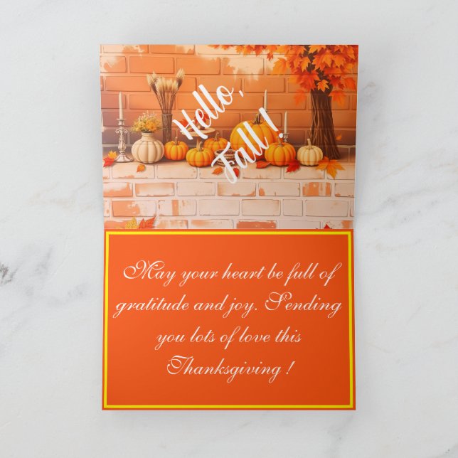 Popular Happy Thanksgiving Beautiful Fall Card (Inside)