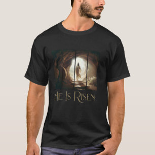 Popular He Is Risen Jesus Easter Cool Christian Br T-Shirt