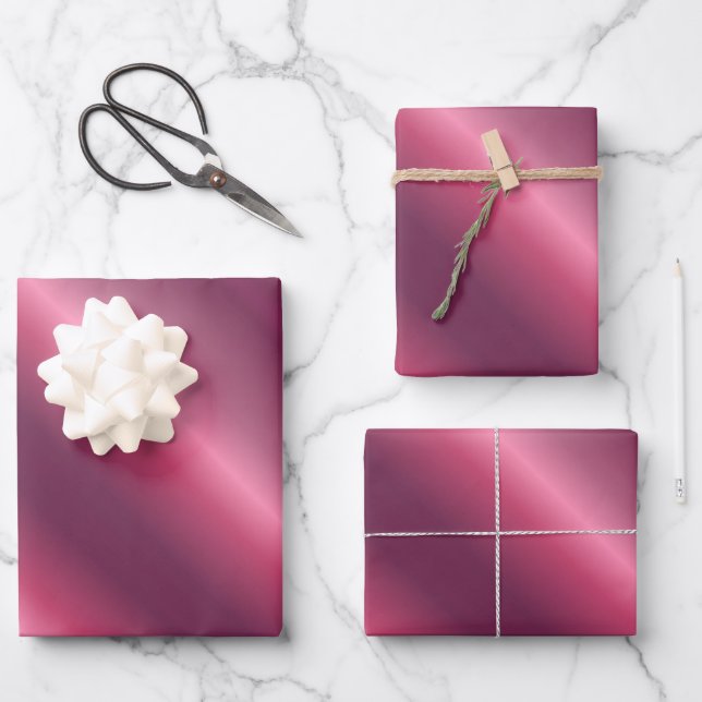 Popular Holiday Christmas Birthday Bordeaux Gift Wrapping Paper Sheet (Front)