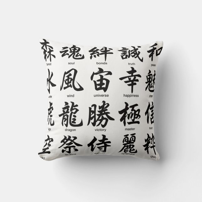 Popular Japanese Kanji Cushion (Front)