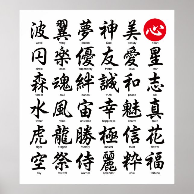 Popular Japanese Kanji Poster (Front)