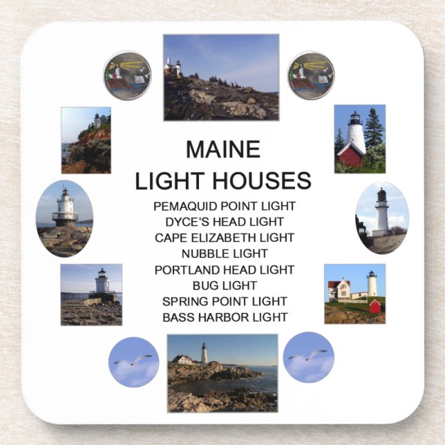 Popular Light Houses in Maine. Coaster (Front)