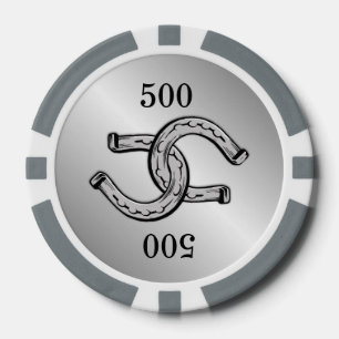 Popular Lucky Horseshoes on Silver Poker Chips