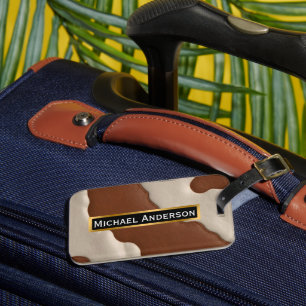 Popular Luxury Elegant Faux Cow Leather Collection Luggage Tag