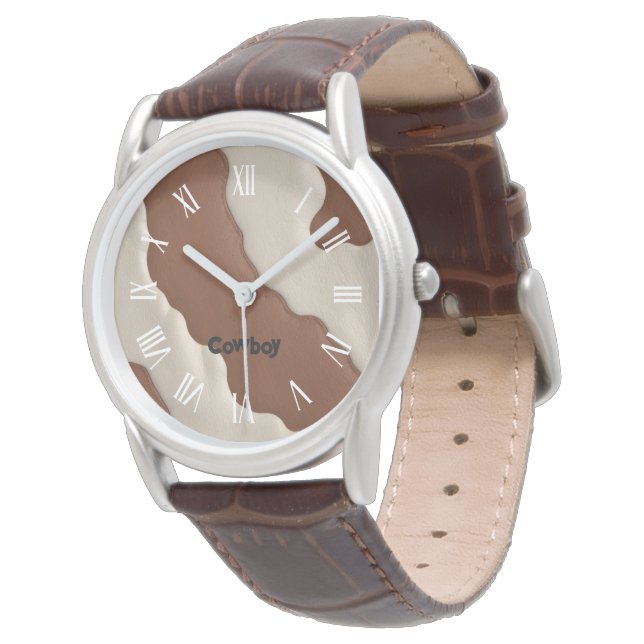 Popular Luxury Elegant Faux Cow Leather Collection Watch (Angled)