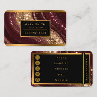 Popular Luxury Gold Burgundy Collection Business Card