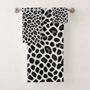 Popular Luxury White Leopard Elegant Collection Bath Towel Set