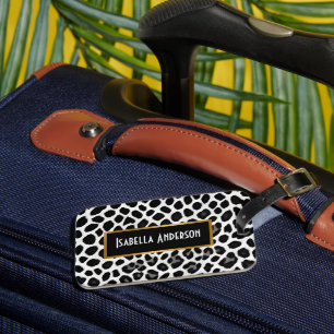 Popular Luxury White Leopard Elegant Collection Luggage Tag