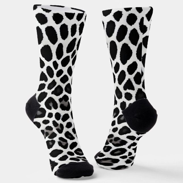 Popular Luxury White Leopard Elegant Collection Socks (Angled)