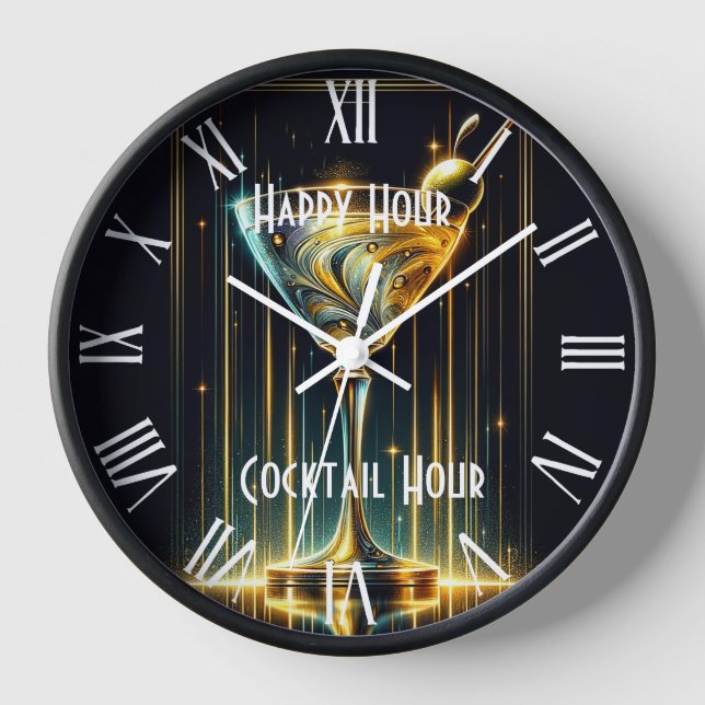 Popular Neon Party Time Personalised Clock (Front)