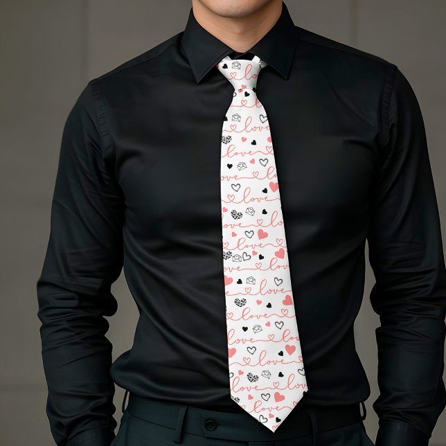 Popular Now Men’s Love Lettering Heart Tie (Popular Now Men’s Love Lettering Heart Tie)