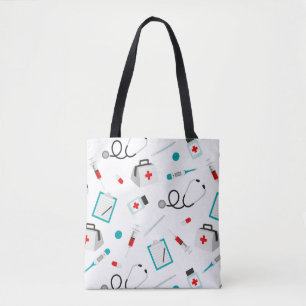 Popular Nurse pattern womens fun tote bag