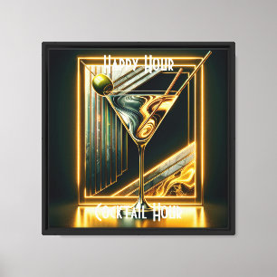 Popular Party Time Neon Personalised Canvas Print