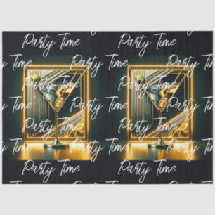 Popular Party Time Neon Personalised Tissue Paper