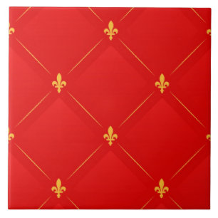 Popular pattern in red and gold tile
