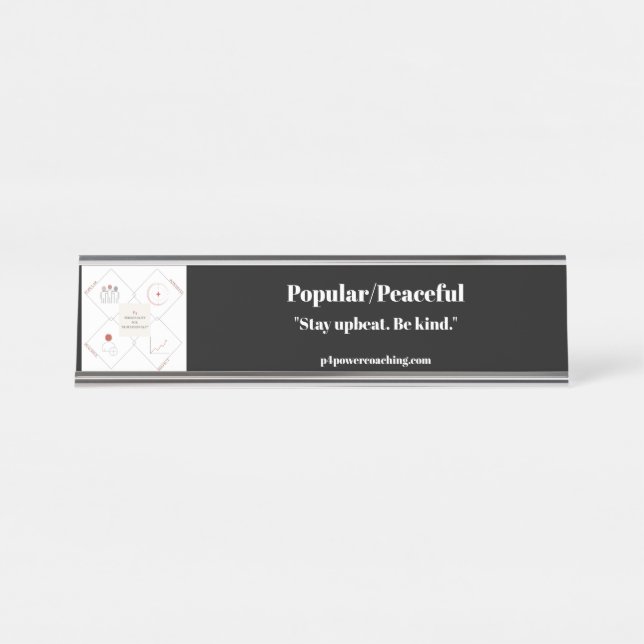 Popular/Peaceful Silver Desk Plaque Name Plate (Front)