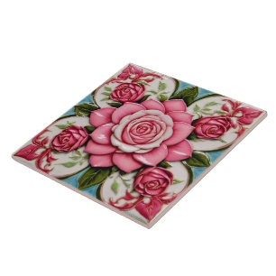 Popular Pink Roses Beautiful Collection Tile
