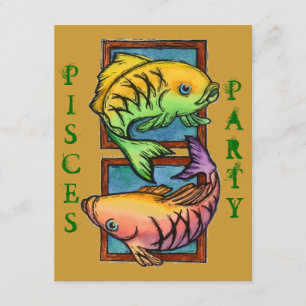 POPULAR PISCES PARTIES PARTY BIRTHDAY INVITATION