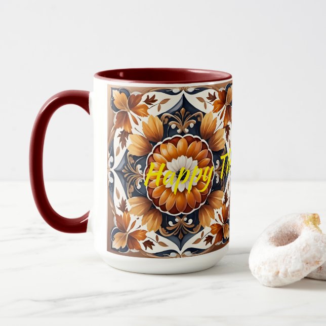 Popular Pumpkin Thanksgiving Autumn Collection Mug (With Donut)