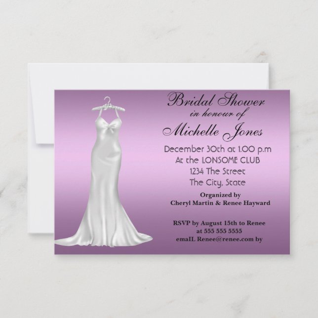 Popular Purple Bridal Shower Invitation (Front)