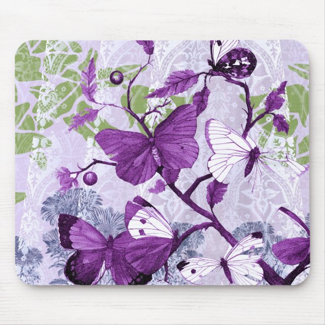 Popular Purple Butterflies Mouse Mat (Front)