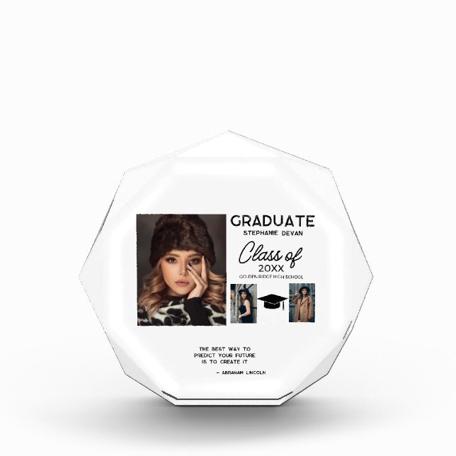Popular Quotes Personalised Graduation Photo Frame Block (Front)