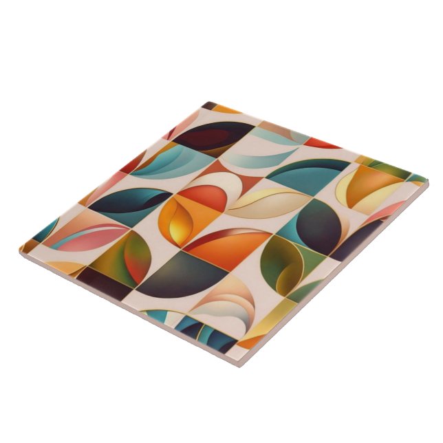 Popular Retro Abstract Squares Collection Tile (Side)