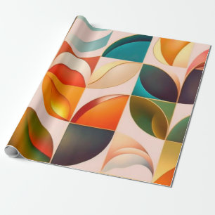 Popular Retro Abstract Squares Collection Wrapping Paper