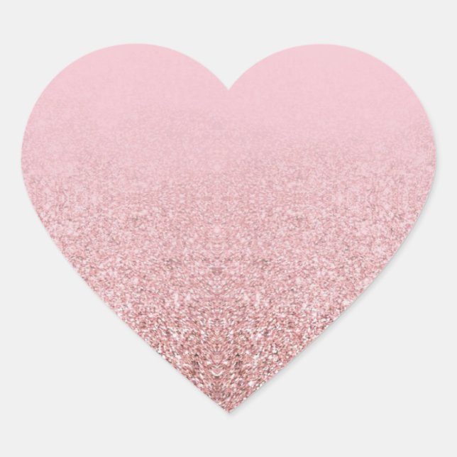 Popular Rose Gold Glitter Blank Elegant Template Heart Sticker (Front)