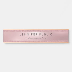 Popular Rose Gold Glitter Professional Modern Glam Door Sign