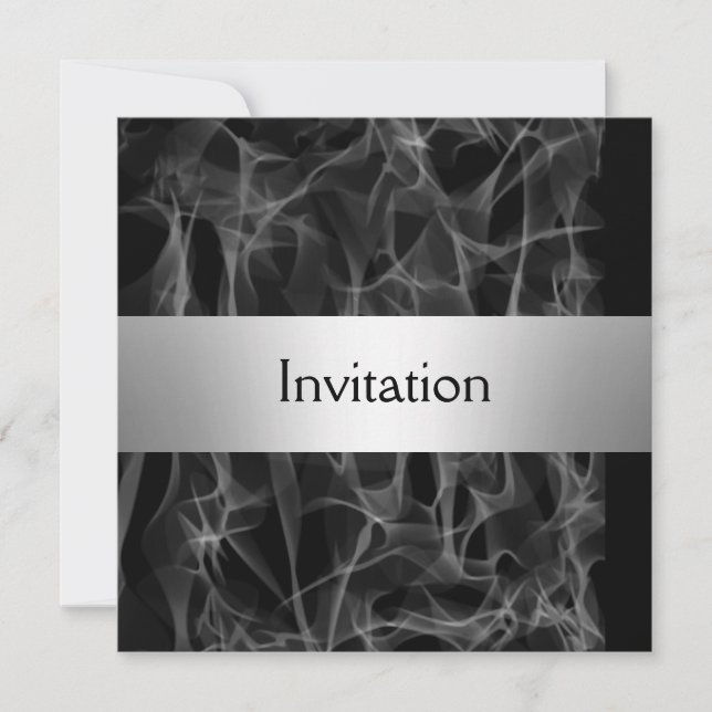 Popular Smoke Black Party Invitation save the date (Front)