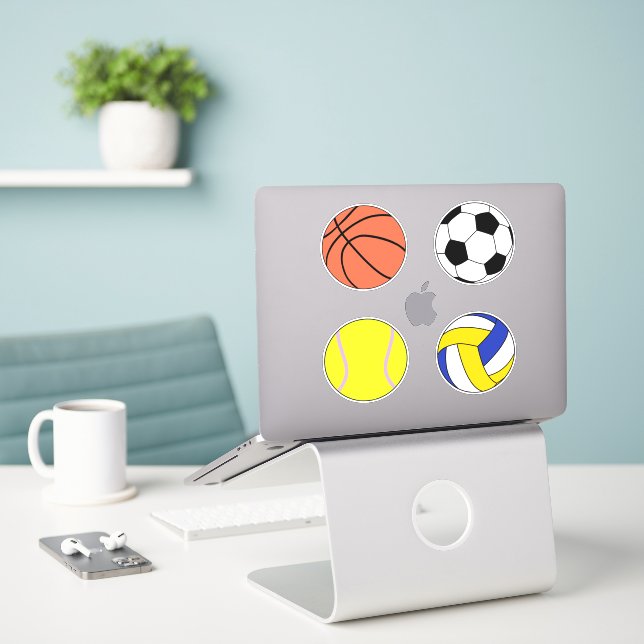 Popular sports basketball tennis soccer volleyball (Laptop On Desk)