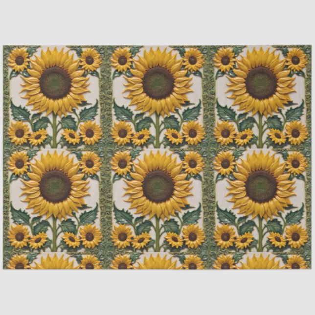 Popular Sunflowers Beautiful Collection Tissue Paper (Front)